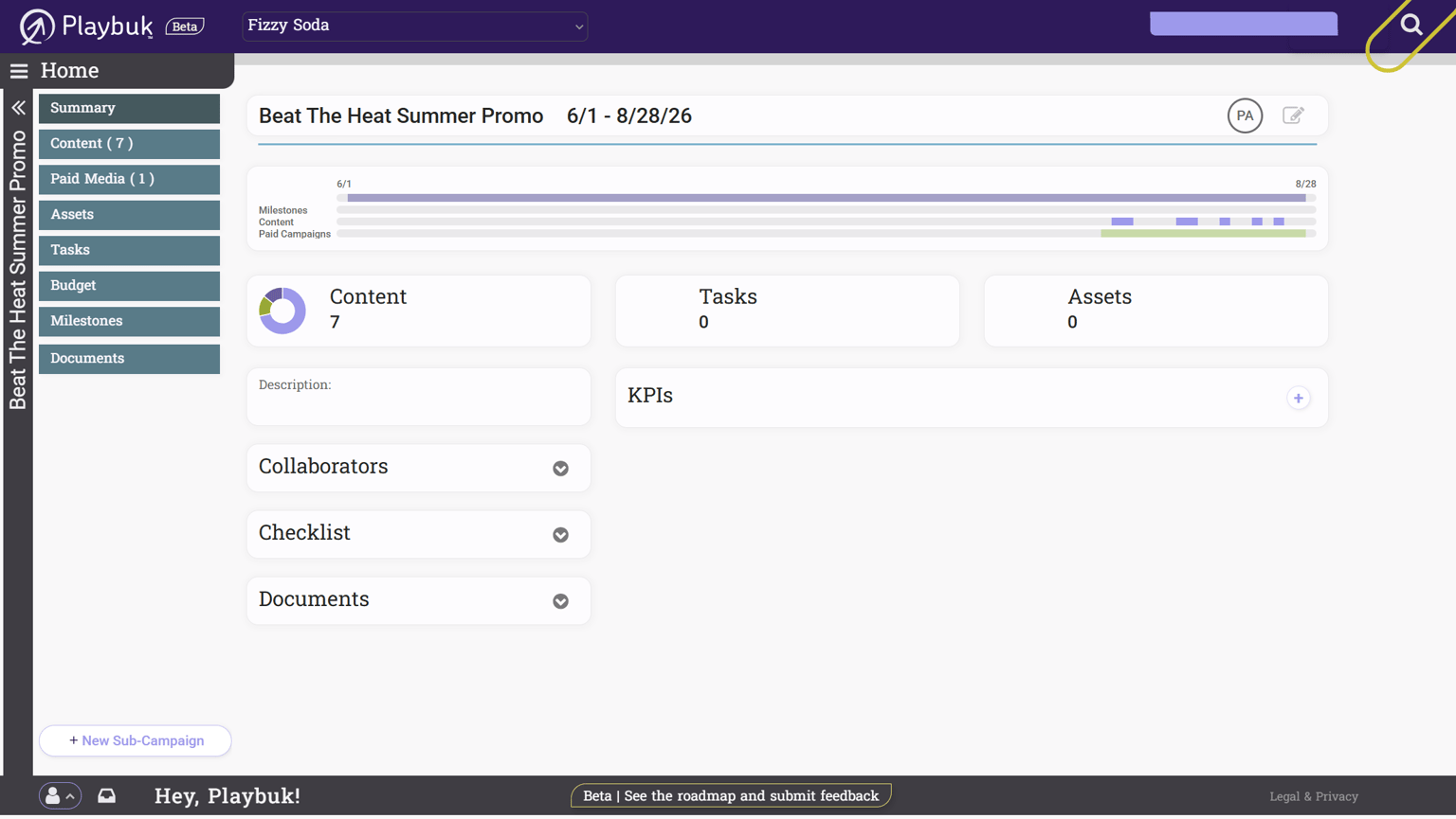 Budget tracking in Playbuk