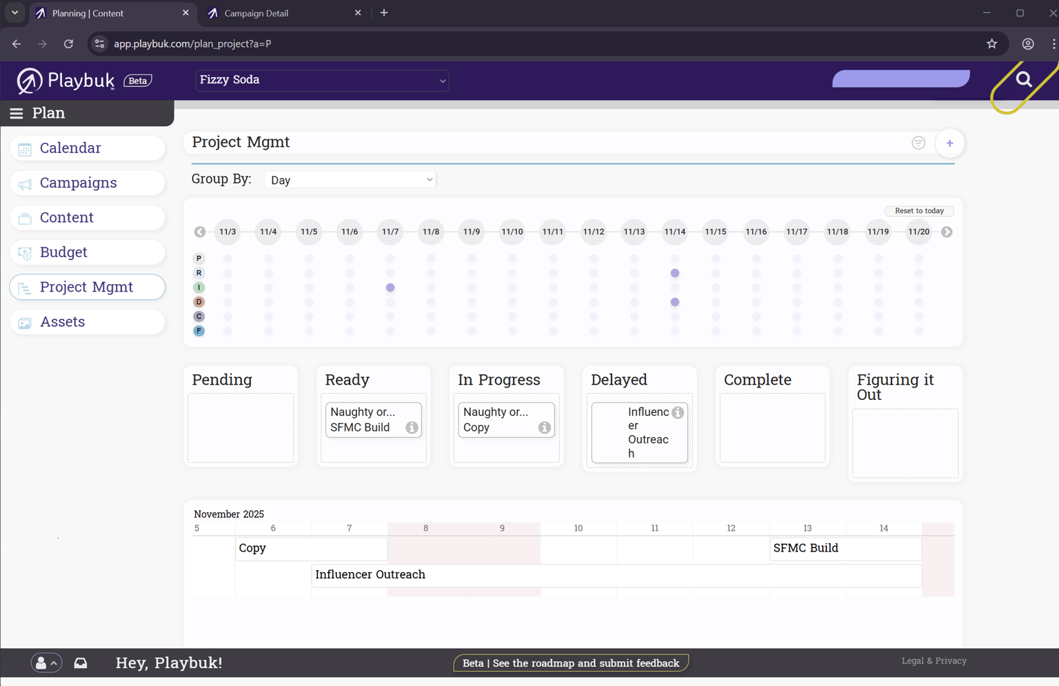 Collaboration & work management in Playbuk
